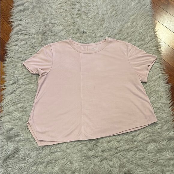 Athleta relaxed tee smoked mauve asymmetrical‎ bottom - Picture 1 of 5